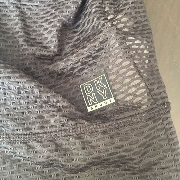 Euc DKNY black active wear top XS sheer , great with layer piece - Picture 2 of 5